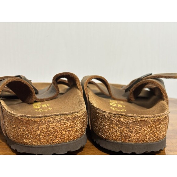 Birkenstock Arizona Sandal Mens Size 43 10 Brown Oiled Leather Slide - Picture 9 of 11
